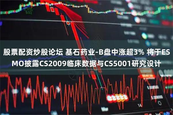 股票配资炒股论坛 基石药业-B盘中涨超3% 将于ESMO披露CS2009临床数据与CS5001研究设计