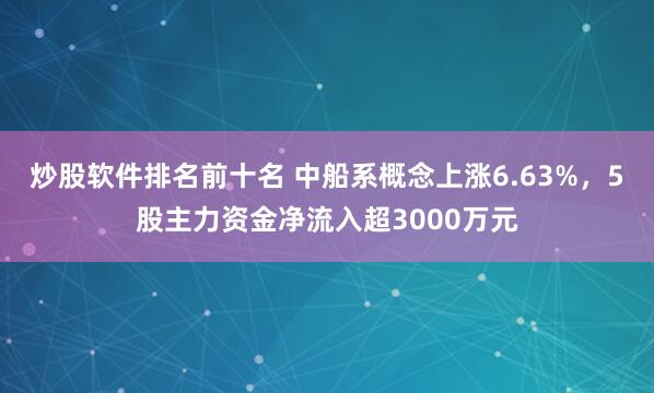 炒股软件排名前十名 中船系概念上涨6.63%，5股主力资金净流入超3000万元
